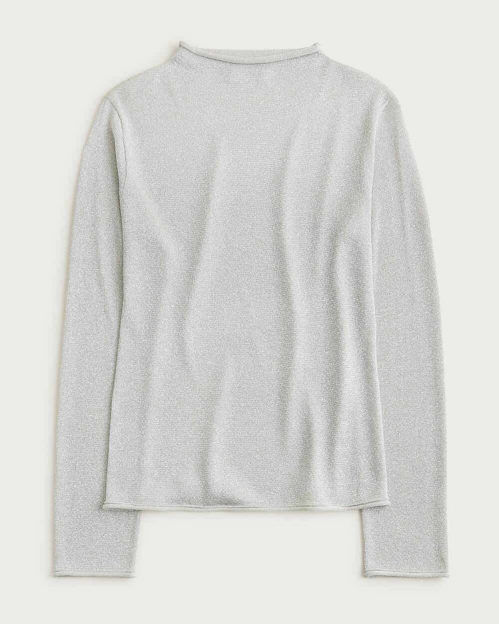 J. Crew Women's Metallic Mock-Neck Sweater Long Sleeve Silver Size Medium NWT